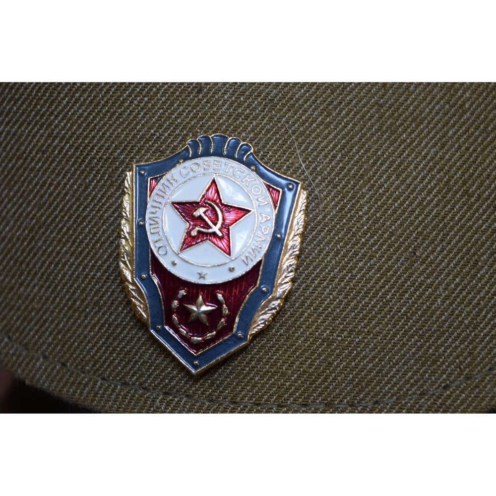 Soviet Russian Afghanka Hat Soldier Cap Military Hat 56 USSR + PINS - Picture 13 of 16